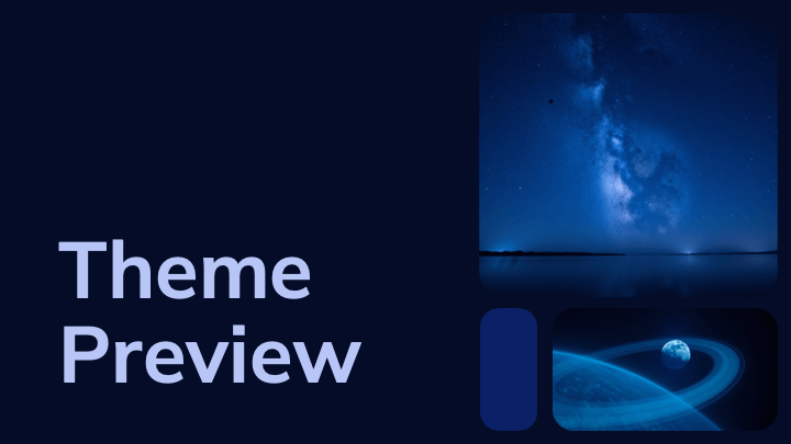 Deep navy blue background with organic shapes and serene space photography